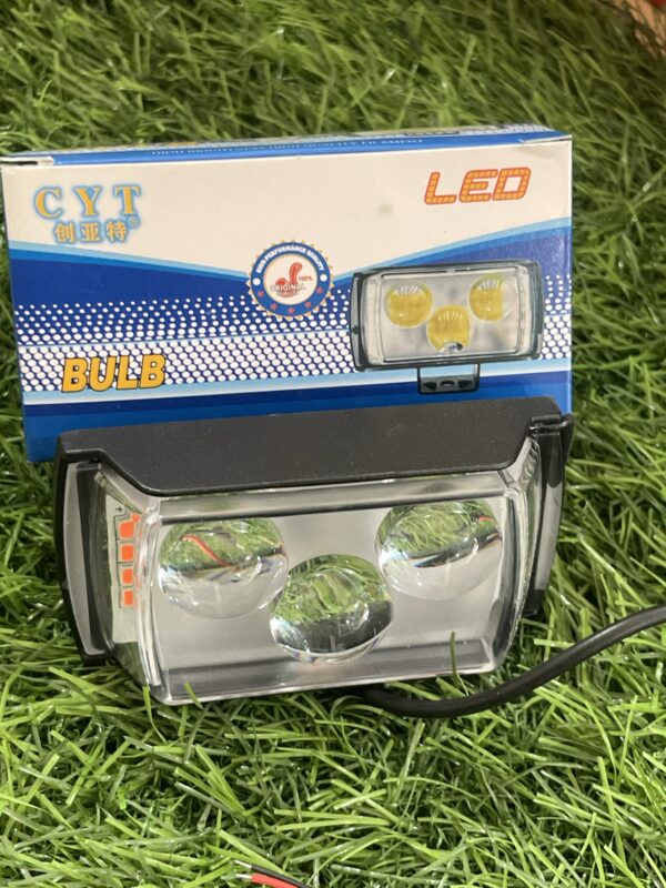 Ultra Mini Double Lens Fog Light with Yellow & White Flashing Light Reflection (Pack of 2, Red & Blue DRL