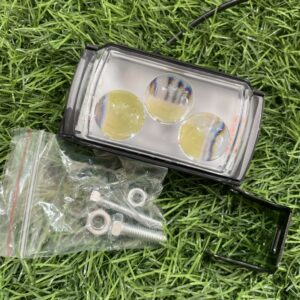 Ultra Mini Double Lens Fog Light with Yellow & White Flashing Light Reflection (Pack of 2, Red & Blue DRL