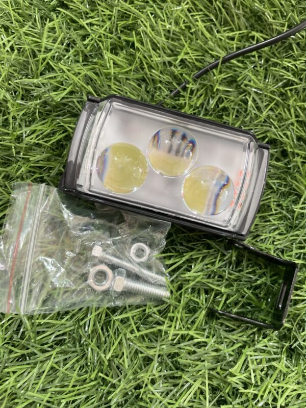 Ultra Mini Double Lens Fog Light with Yellow & White Flashing Light Reflection (Pack of 2, Red & Blue DRL
