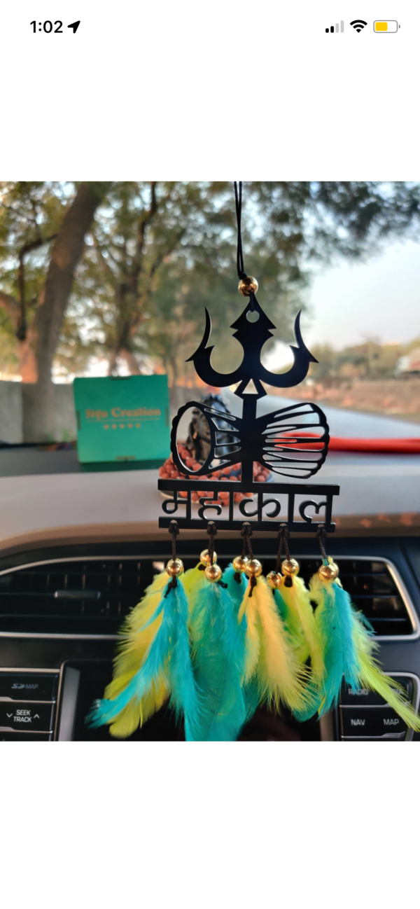 img_6398 CAR Mahakal with DamruDecorative Showpiece Car Hanging Ornament (Pack of 1)