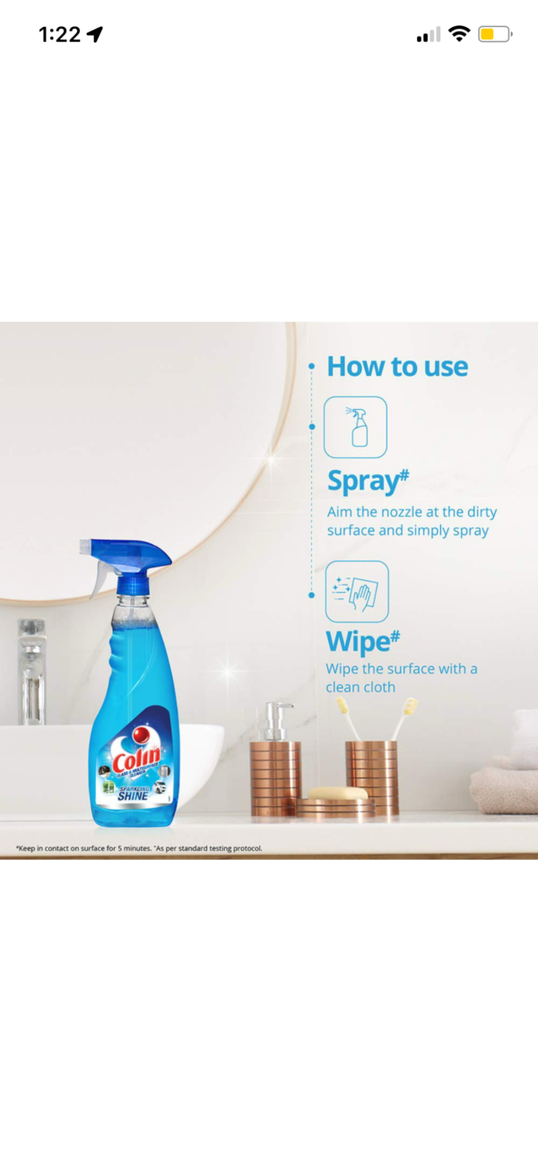 Colin Glass and Surface Cleaner Liquid Spray, Regular, (500 ml)