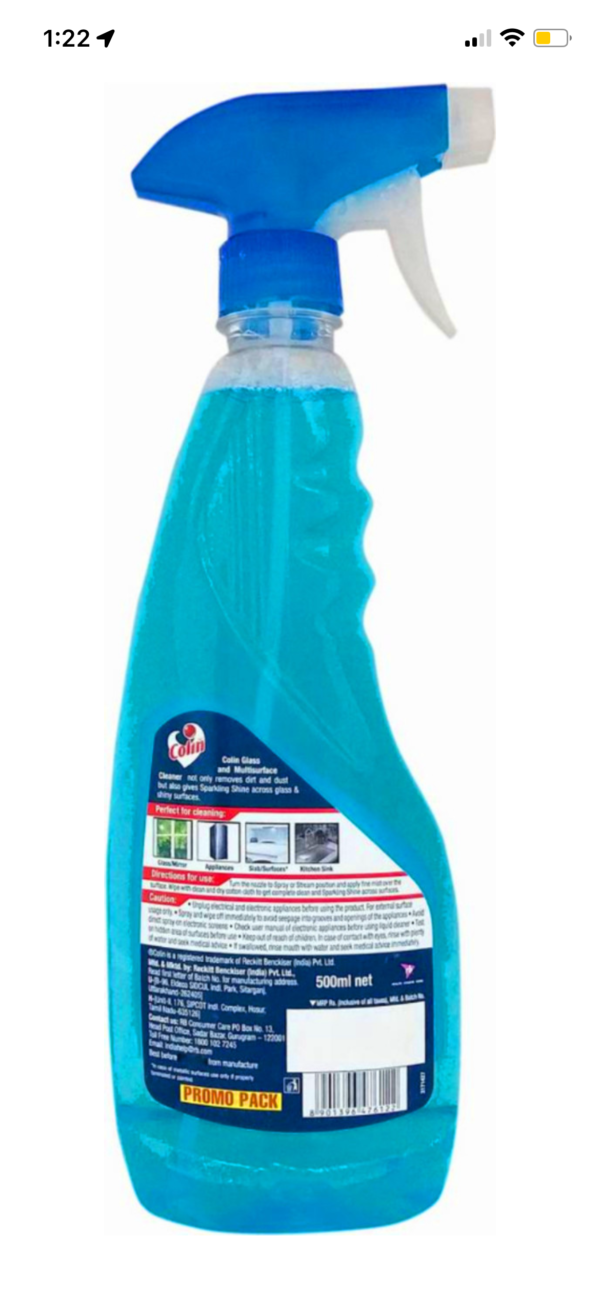 Colin Glass and Surface Cleaner Liquid Spray, Regular, (500 ml)