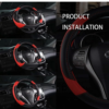 Leather steering cover M size