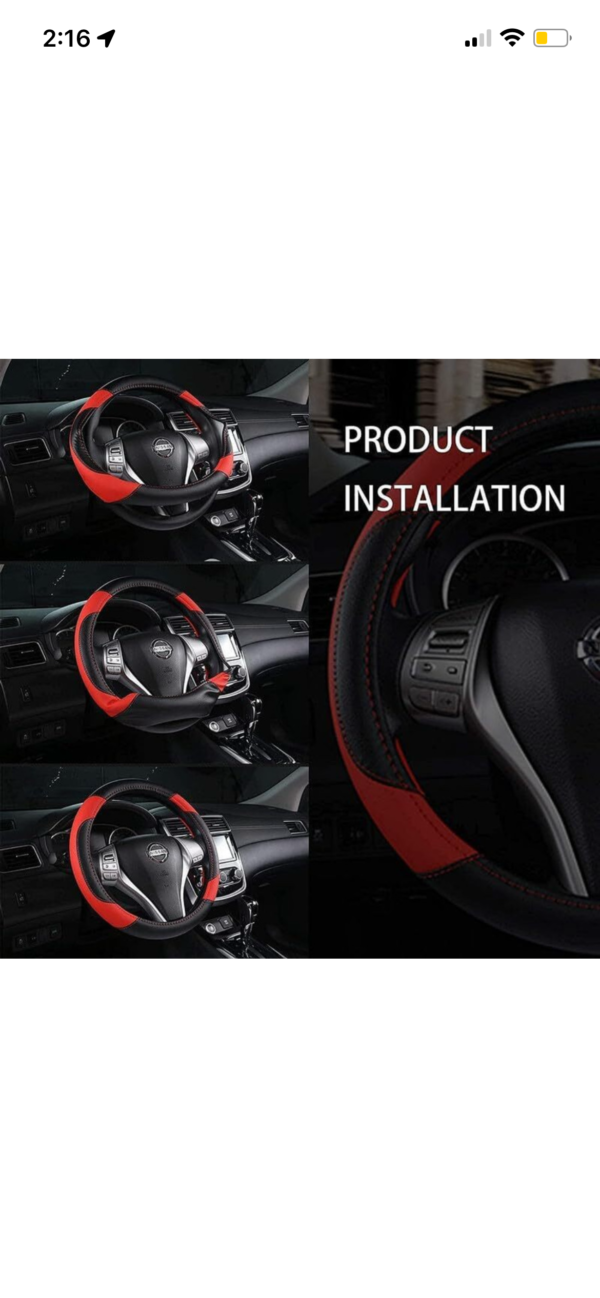 Leather steering cover M size