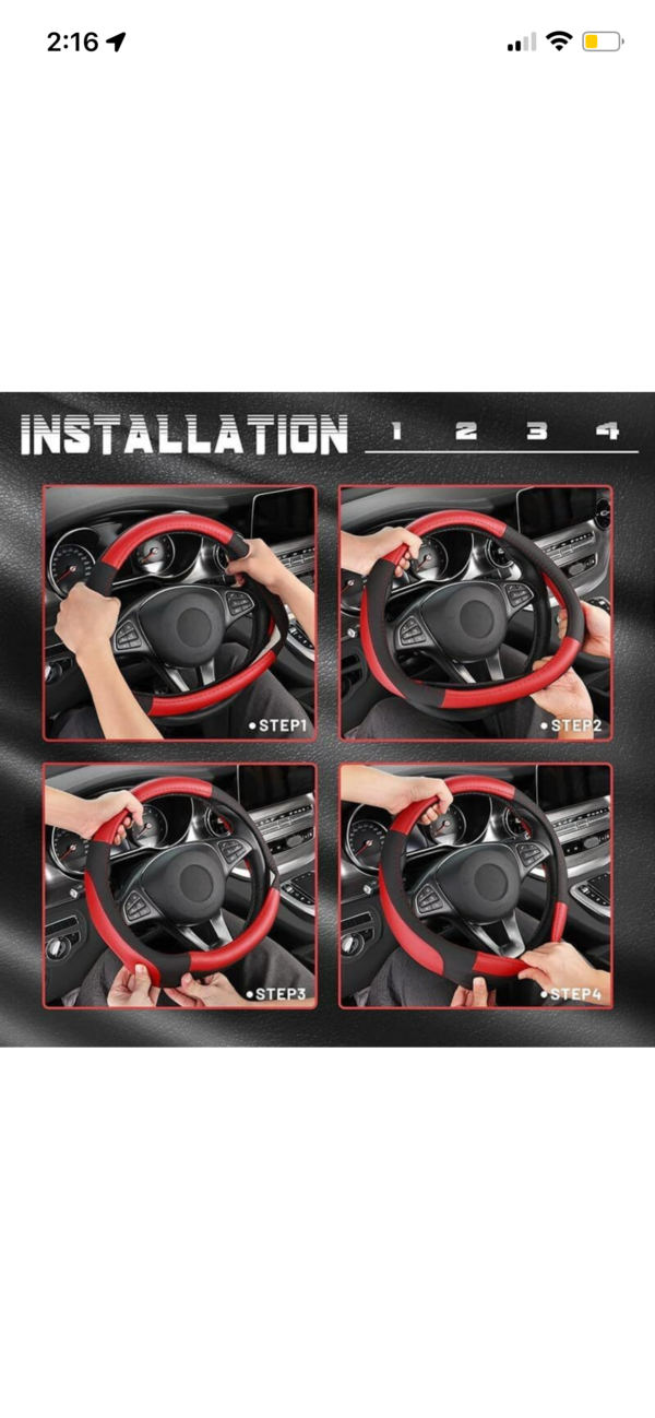Leather steering cover M size