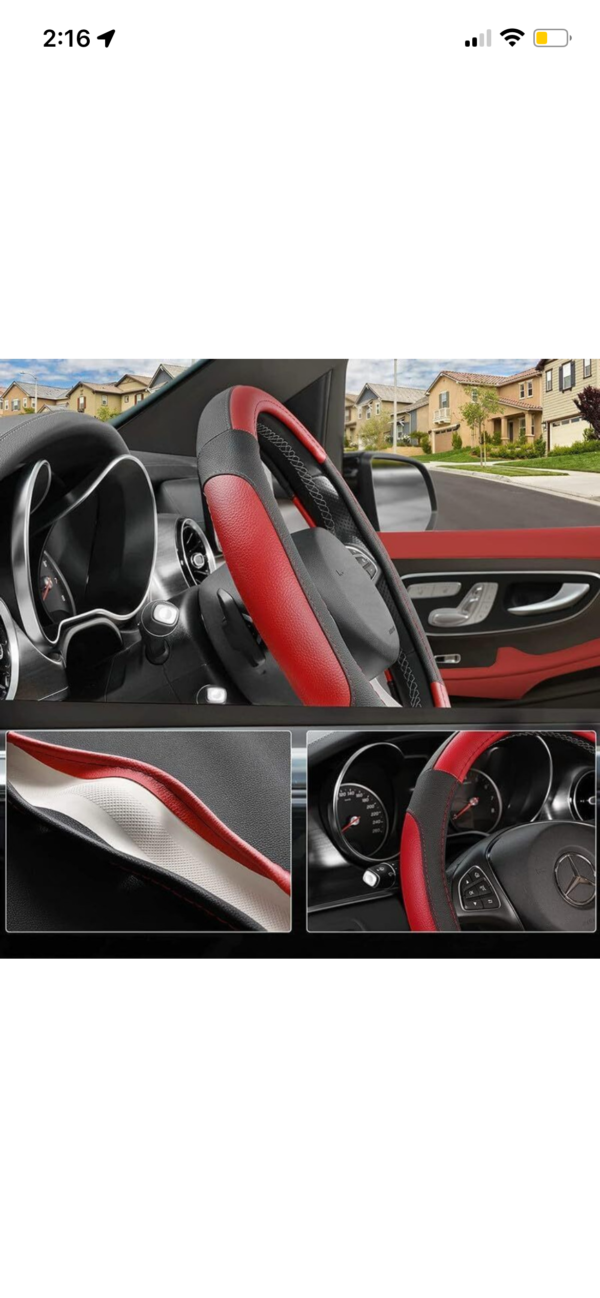 Leather steering cover M size