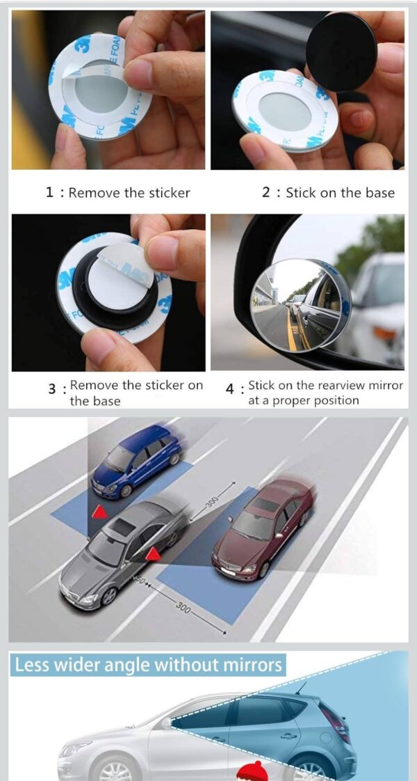 img_6579 CarFrill HD Glass Frameless Round Convex Rear View Blind Spot Mirror Cars/Trucks/Vans (2") -Pack of 2