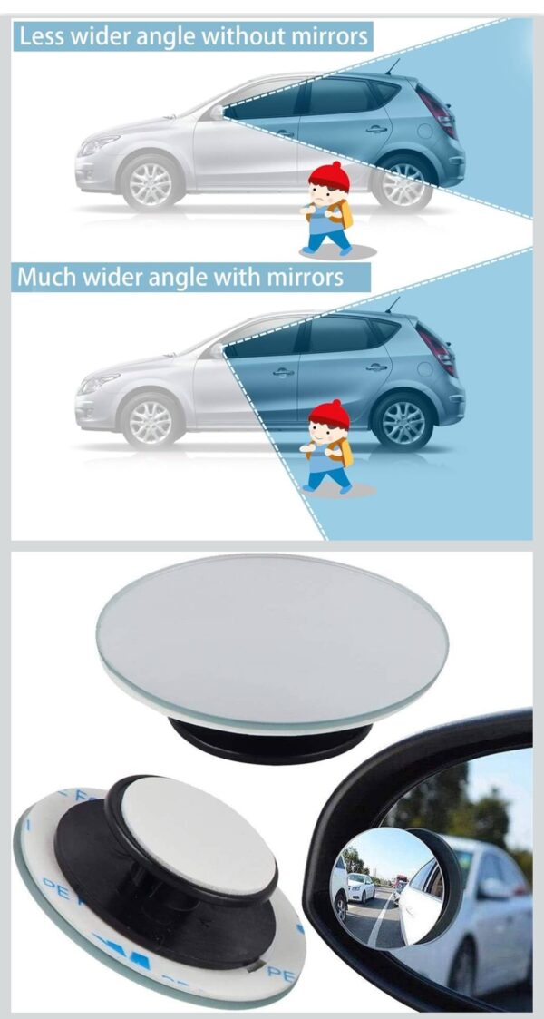img_6580 CarFrill HD Glass Frameless Round Convex Rear View Blind Spot Mirror Cars/Trucks/Vans (2") -Pack of 2