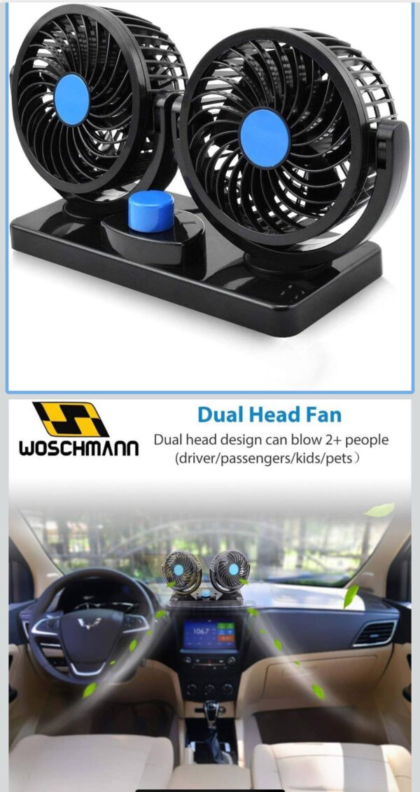 img_6584 Mitchell 12V DC Electric Car Fan for Dashboard, Double Head Cooling Electric Fan, 360 Degree Rotatable Small Fan for Car with 2 Speed Control, ABS Plastic, Dashboard Fan