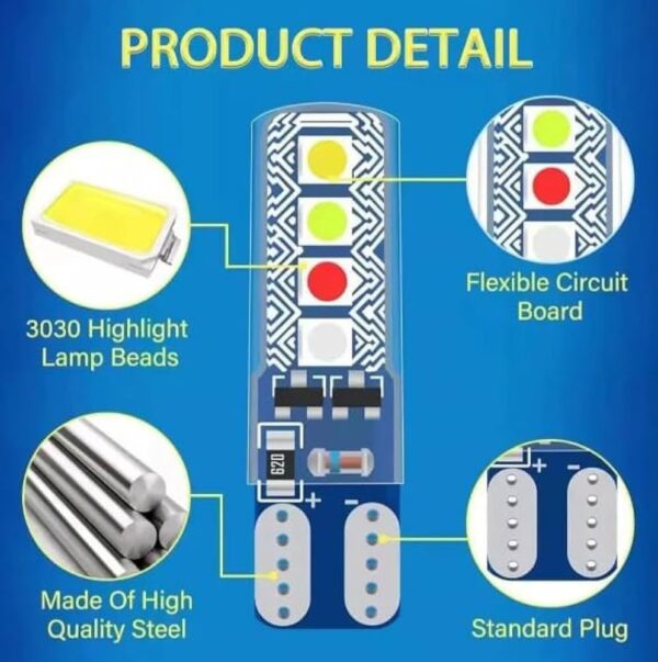 (4-pis) Parking bulb Red Blue flsher/ 12volt red blue parking light- (2 - Jodi) - (4 - पीस)
