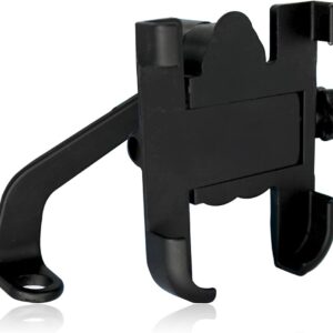Metal CNC Bike Mount Holder Navigation 360 Degree Rotation Mirror Cradle for All Smartphones Bicycle, Motorcycle, Scooty (Black)