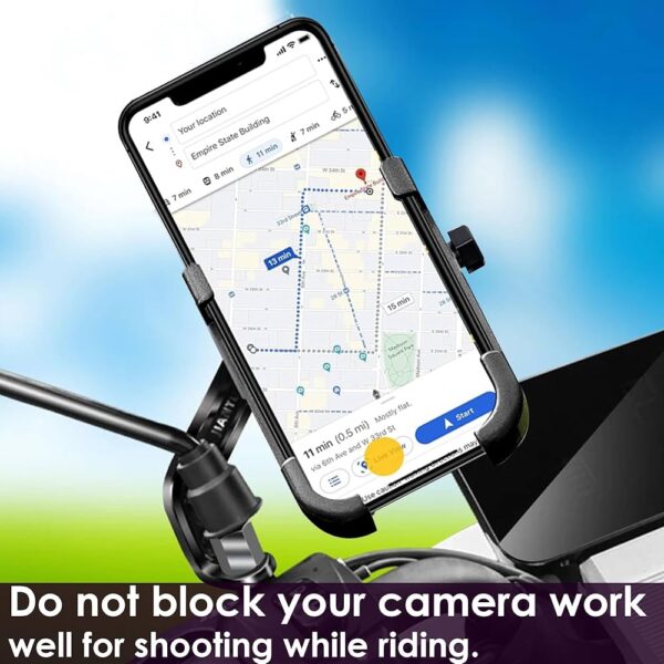 71lnw2issfl-_ac_uf10001000_ql80_ Metal CNC Bike Mount Holder Navigation 360 Degree Rotation Mirror Cradle for All Smartphones Bicycle, Motorcycle, Scooty (Black)