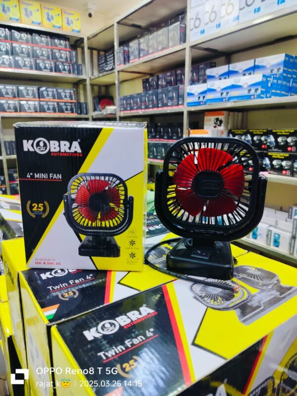 Kobra 4” Single head fan Fiber body Copper motor Very powerful Fan, with 360 angles Rotation