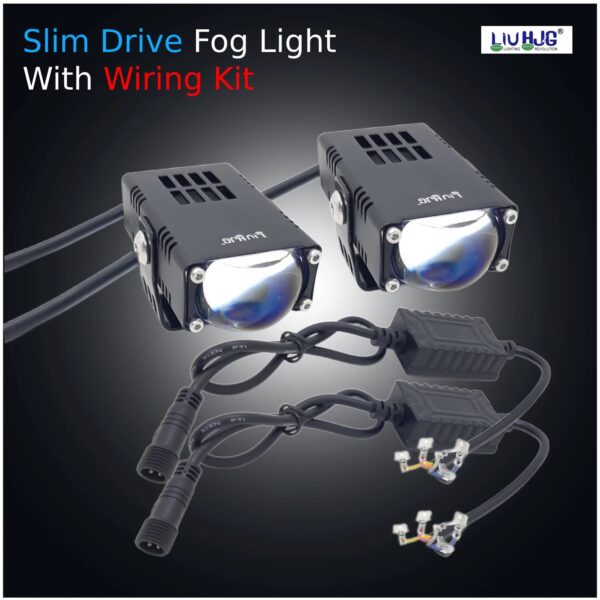 LIU HJG Yellow White Slim Drive Fog Light Universal for Motorcycle & Car