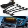 4pcs Yellow Universal Car Front Grille Lights