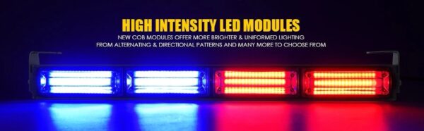 AUTOPOWERZ Led Police Strobe Light Flasher Bar 24 Inch COB 42W LED Lights, safety Flashing Police Light Bars with Cigar Lighter for Police, Trucks, Law Enforcement , Snow Plow, Ambulance, Fire Truck (Police Strobe Light Bar 24 Inch
