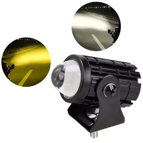Mini Laser Cannon 8-80V Dual Color Motorcycle Fog Light Led Headlight Mini Driving Light for Motorcycle