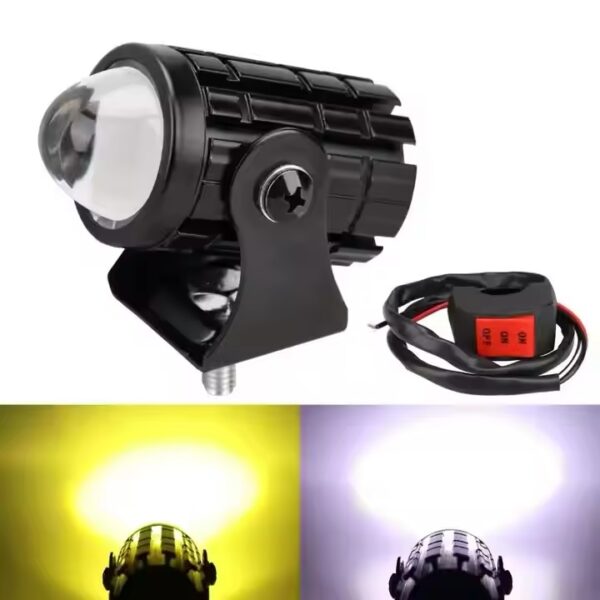 Mini Laser Cannon 8-80V Dual Color Motorcycle Fog Light Led Headlight Mini Driving Light for Motorcycle