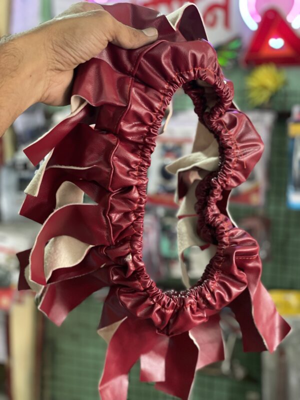 Lether elastic steering cover (cherry Red)/  लेदर इलास्टिक स्टेयरिंग कवर (चेरी रेड कलर)