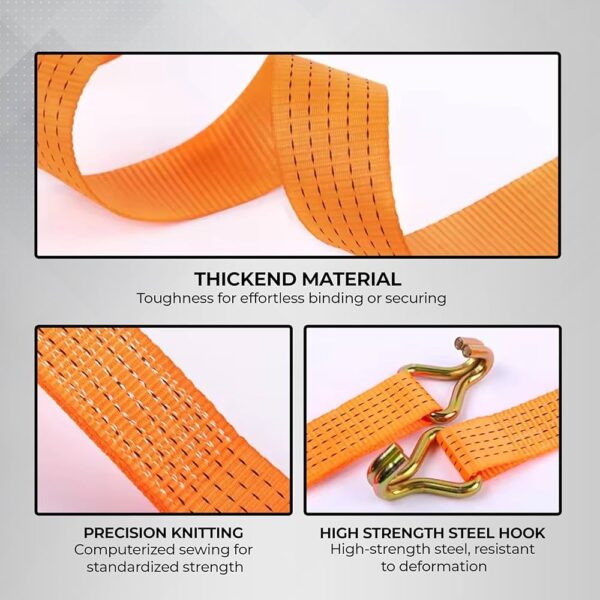 Heavy Duty Ratchet Belt | 50mm x 10mtrs | Material | Double J Hooks Luggage Straps | Wear and Tear Resistant