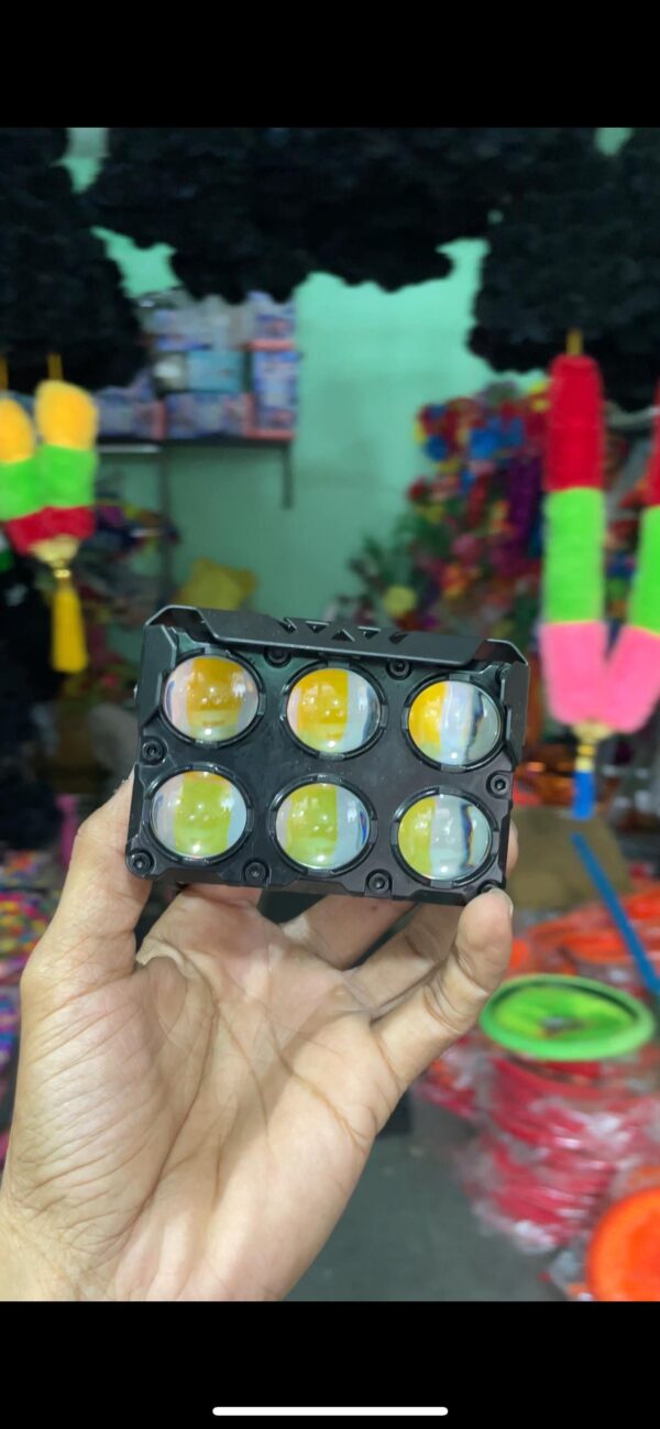 6 Lens Fog lamp (1- Pis) [12v / 24v common] with White + Yellow + Flasher and Milti colour Parking - SSLG -JS 43 सभी गाड़ियो में लगेगा
