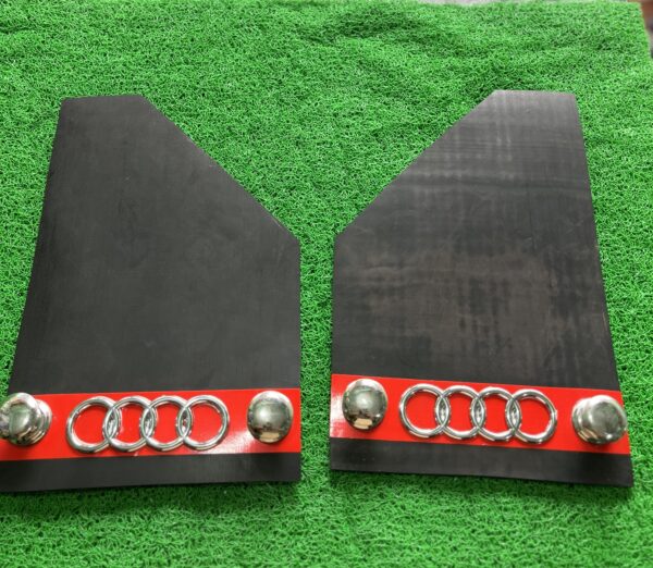 SagarGuard Mud Flaps [with audi logo+Radium] (2-pis) –Heavy Duty | Flexible | Waterproof | for sedan cars