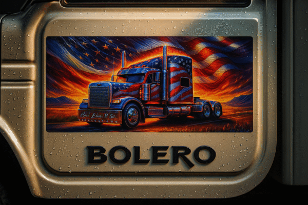 img_8335 American truck Door sticker / अमेरिकन ट्रक दरवाज़ा पोस्टर / USA Truck Door Poster / Bolero Pickup Door Poster / (2 - pis) (2 - पीस)