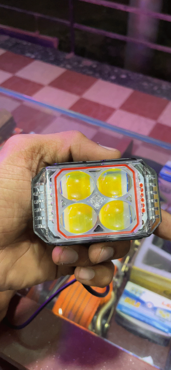 img_8400-4 4X4 Lens Fog Lamp with Yellow + White and Police Flasher (2-pis)/ 4X4 लेंस फोग लाइट पिला + सफेद और पोलिस फ्लैशर के साथ(2-पीस)