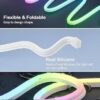 Volt Vision 5 Meters LED Neon RGB Strip Light, Smart App Control, Remote Control, Multi-Colour Magic Lighting with USB, 6 Mounting Clips Music Modes, Custom Colors, Timing, Light Follow Sounds