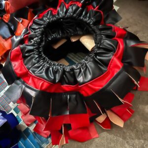 Pure Leather Elastic Steering Cover (Double Colour) Red+Black - Universal Fit
लेदर इलास्टिक स्टीयरिंग कवर, डबल कलर (लाल + ब्लैक)