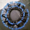 Pure Leather Elastic Steering Cover (Double Colour) [Blue +Black] – Universal Fit लेदर इलास्टिक स्टीयरिंग कवर, डबल कलर [नीला + ब्लैक]
