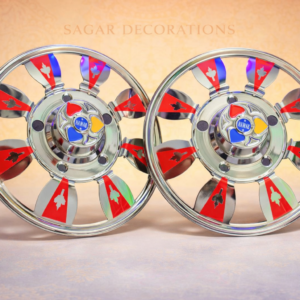 Steel wheel cap cp (15”inch) for bolero, cruiser and R-15 tyre size (set of 2-pis) [Red Colour]स्टील व्हील कैप cp (15” इंच) R-15 टायर साइज के लिये (2 - पीस) [लाल कलर]