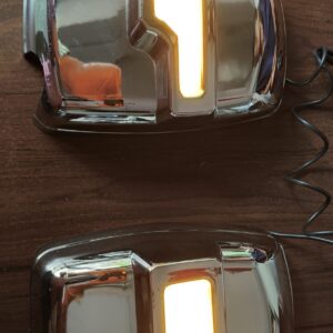 f86b9268-bd88-4152-a7e0-b3ad0edcd7f4 Bolero / cruiser, toofan DRL Mirror chrome ( 2 pis ) with Orange DRL indicator Light