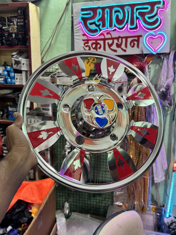 Steel wheel cap cp (15”inch) for bolero, cruiser and R-15 tyre size (set of 2-pis) [Red Colour]स्टील व्हील कैप cp (15” इंच) R-15 टायर साइज के लिये (2 - पीस) [लाल कलर]