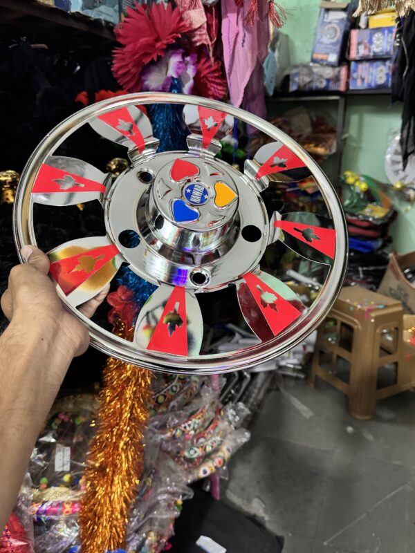 Steel wheel cap cp (15”inch) for bolero, cruiser and R-15 tyre size (set of 2-pis) [Red Colour]स्टील व्हील कैप cp (15” इंच) R-15 टायर साइज के लिये (2 - पीस) [लाल कलर]
