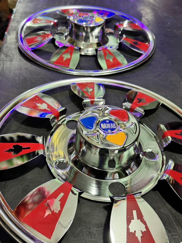 Steel wheel cap cp (15”inch) for bolero, cruiser and R-15 tyre size (set of 2-pis) [Red Colour]स्टील व्हील कैप cp (15” इंच) R-15 टायर साइज के लिये (2 - पीस) [लाल कलर]