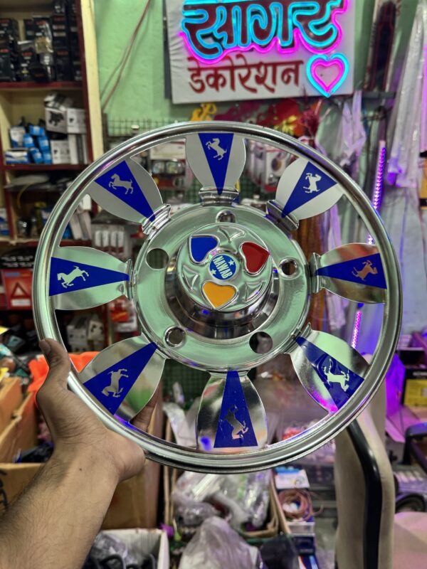 Steel wheel cap cp (15”inch) for bolero, cruiser and R-15 tyre size (set of 2-pis) [*Blue Colour] स्टील व्हील कैप cp (15” इंच) R-15 टायर साइज के लिये (2 – पीस) [*नीला कलर]