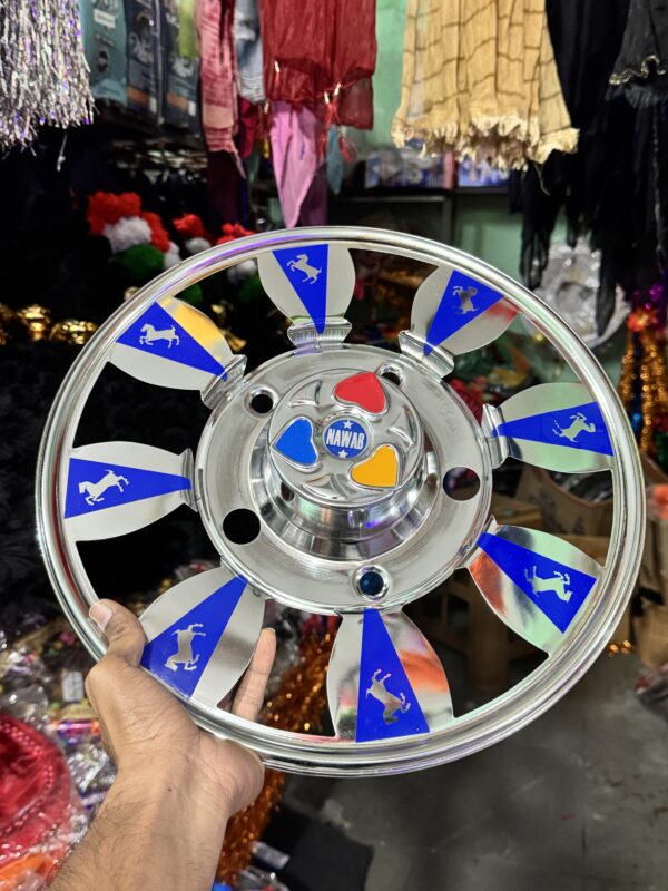Steel wheel cap cp (15”inch) for bolero, cruiser and R-15 tyre size (set of 2-pis) [*Blue Colour] स्टील व्हील कैप cp (15” इंच) R-15 टायर साइज के लिये (2 – पीस) [*नीला कलर]
