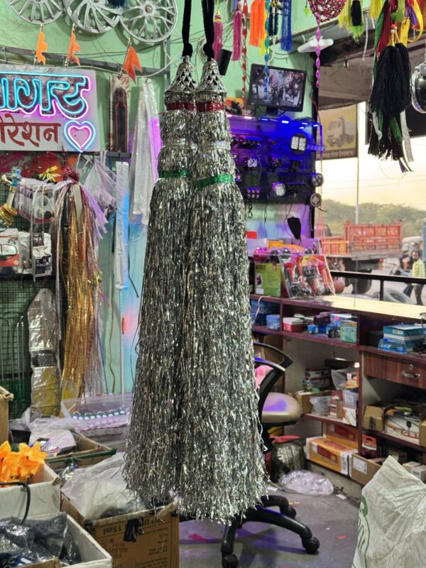 Silver Zari Choti / silver zari anta / Chandi Color chamki Goda [2 ~ pis]