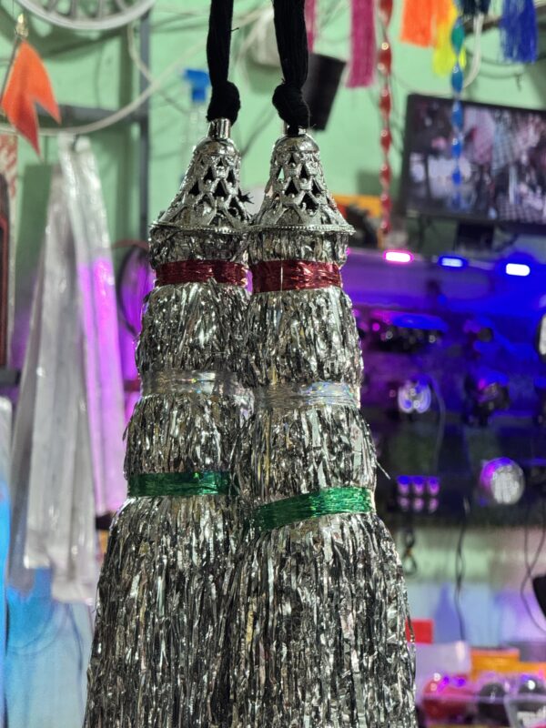 Silver Zari Choti / silver zari anta / Chandi Color chamki Goda [2 ~ pis]