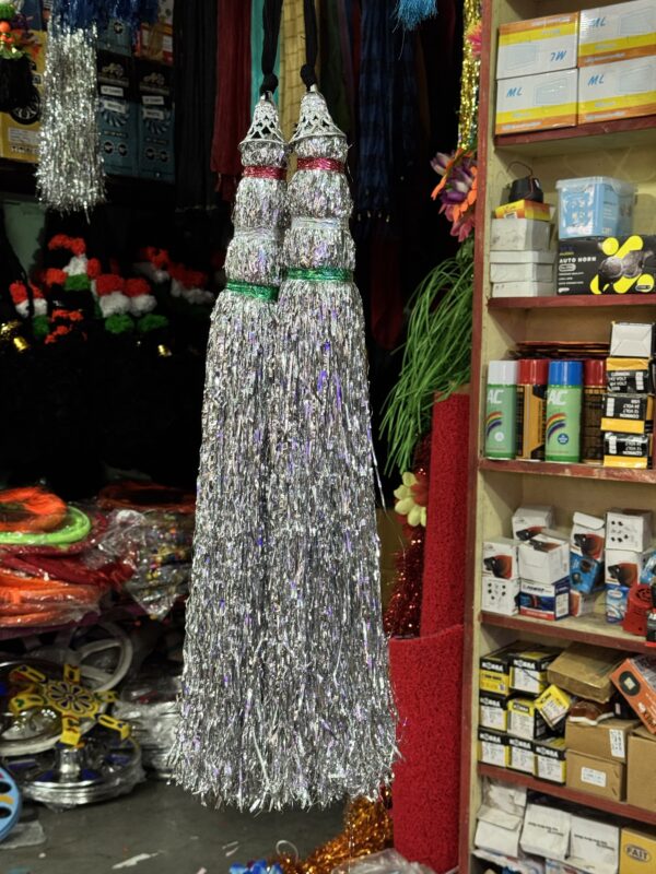 Silver Zari Choti / silver zari anta / Chandi Color chamki Goda [2 ~ pis]