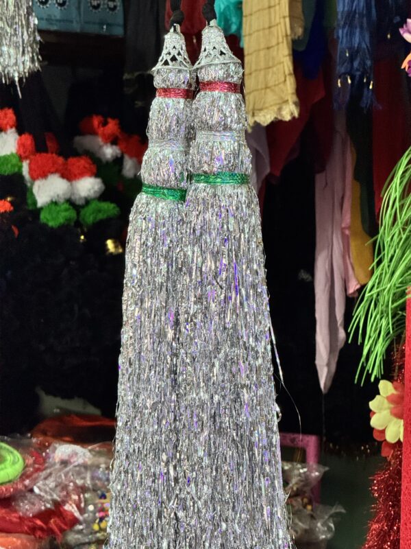 Silver Zari Choti / silver zari anta / Chandi Color chamki Goda [2 ~ pis]