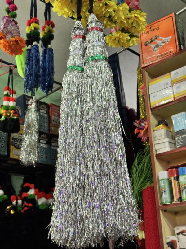 Silver Zari Choti / silver zari anta / Chandi Color chamki Goda [2 ~ pis]