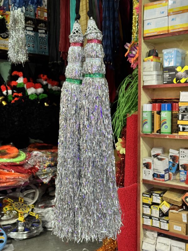 Silver Zari Choti / silver zari anta / Chandi Color chamki Goda [2 ~ pis]
