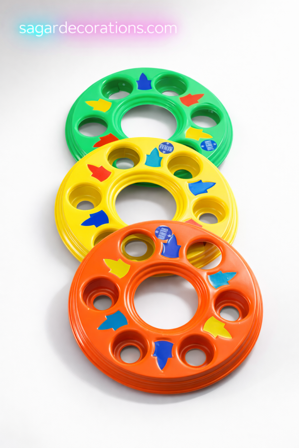 6 Hole wheel cap Yell Colour / full heavy metal and premium Quality ( set of 2 pis)