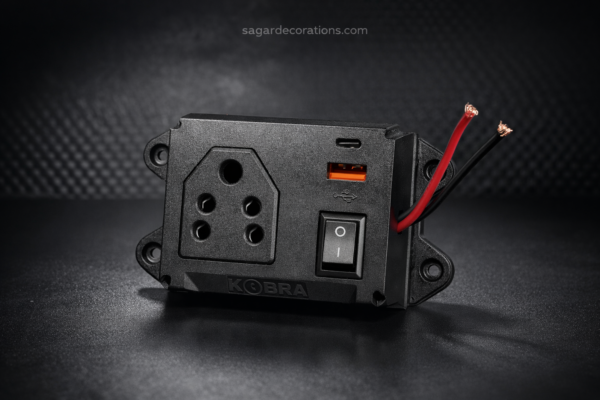 Kobra Micro Converter Fast Charger (12/24 volt Common) 3 pin + usb + c type