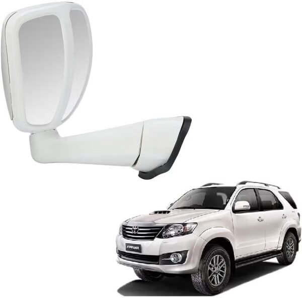 Fortuner Mirror Bonnet Mirror White Colour heavy Quality with Adjustable