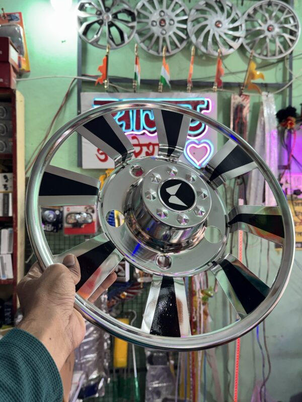 CP Steel Wheel cap For R-15 (5 bolts) tyre size Waterproof, durable and with proper welding material. [2 - Pis] || CP स्टील व्हील कैप R-15 टायर साइज के लिए 5 बोल्ट वाले डिस्क में लग जायेगा. {2 पीस}