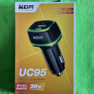 25 minuets Fast Charger for Android / iphone, KDM -38 watt High Speed charger for car and pickup.  [12v / 24v common] फ़ास्ट चार्जर एंड्राइड/ आईफ़ोन के लिए, सिर्फ़ 25 मिनट में चार्ज करेगा, 12 वोल्ट/ 24 वोल्ट कॉमन,