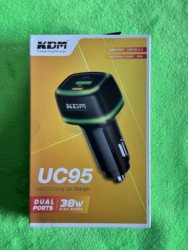 25 minuets Fast Charger for Android / iphone, KDM -38 watt High Speed charger for car and pickup.  [12v / 24v common] फ़ास्ट चार्जर एंड्राइड/ आईफ़ोन के लिए, सिर्फ़ 25 मिनट में चार्ज करेगा, 12 वोल्ट/ 24 वोल्ट कॉमन,
